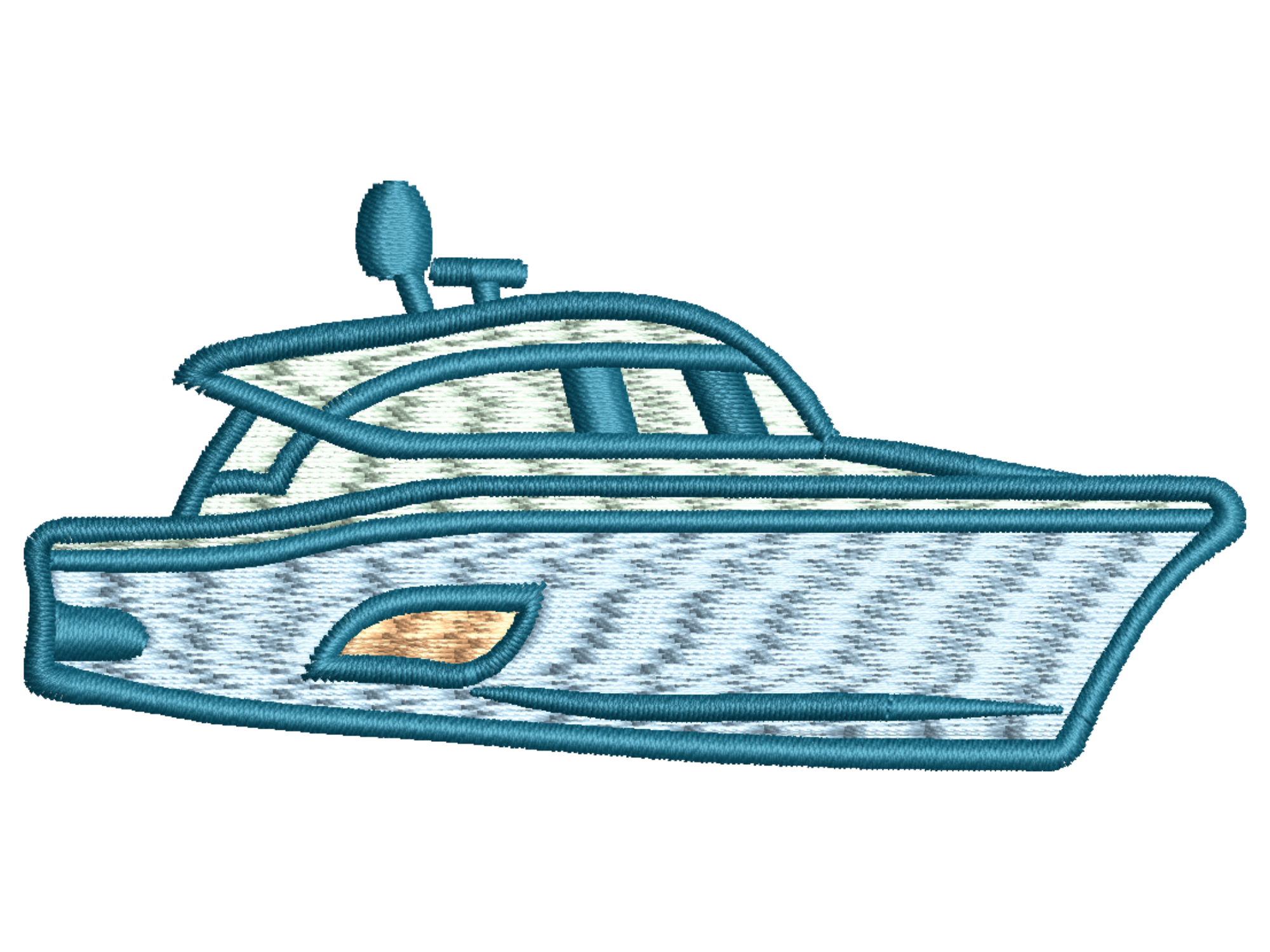 Modern Motor Yacht Embroidery