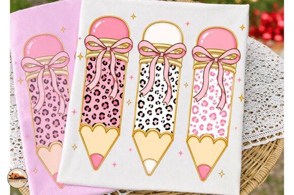 Pink Leopard Coquette Pencil Teacher PNG