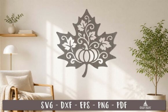 Pumpkin Leaf Wall Decor SVG Laser Cut