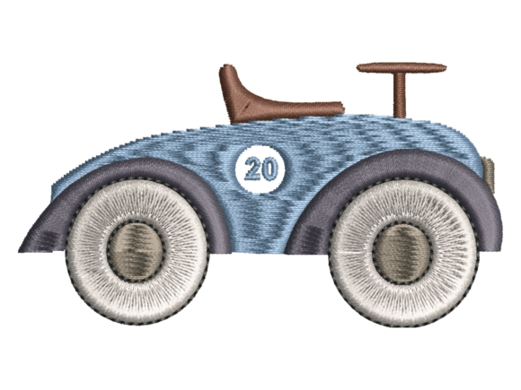 Retro Race Car Embroidery