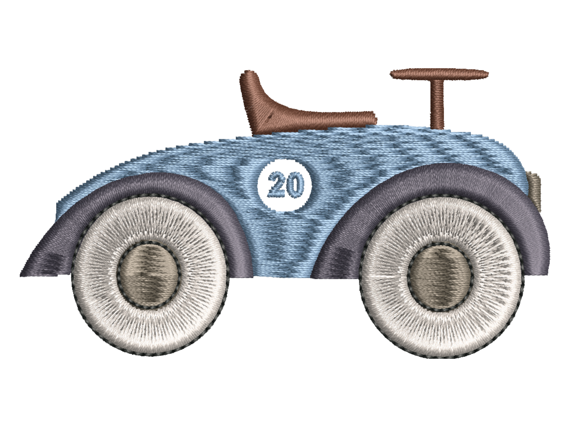 Retro Race Car Embroidery