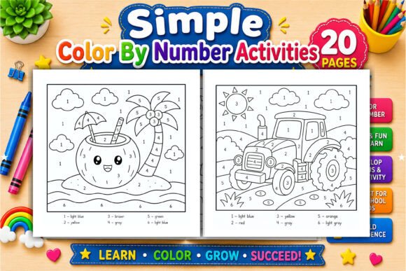 Simple Color by Number Activities