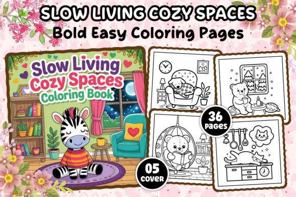 Slow Living Cozy Spaces Coloring Book