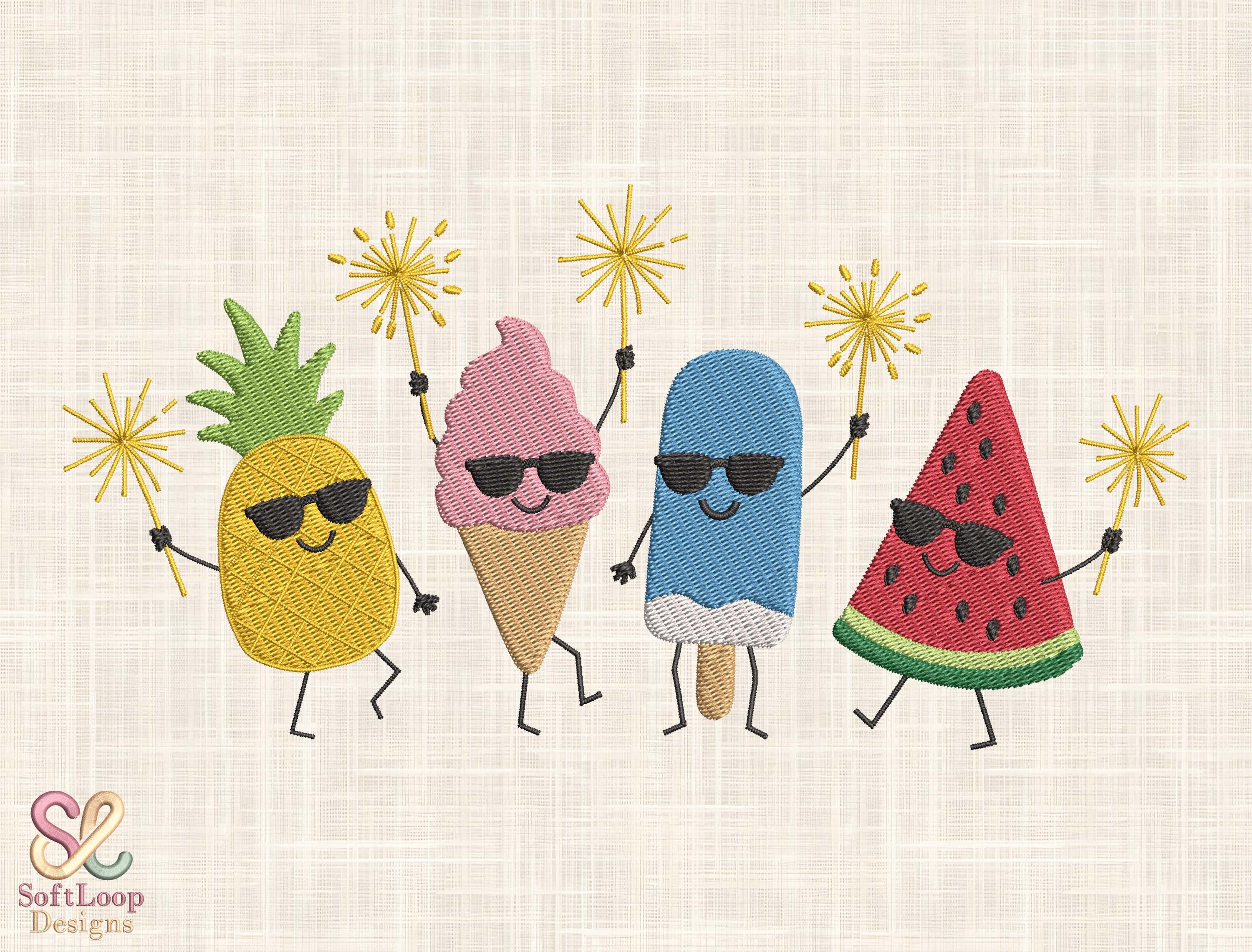 Summer Party Embroidery Design
