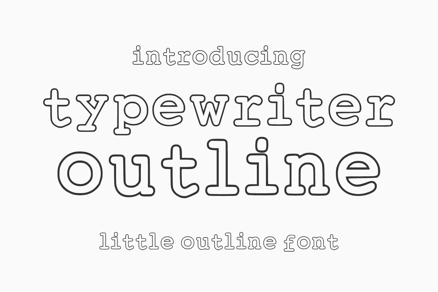 Typewriter Outline preview - retro hollow typewriter type