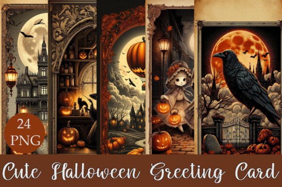 Victorian Halloween Greeting Card Bundle