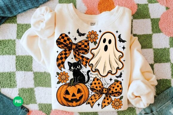 Vintage Halloween Ghost Coquette Png