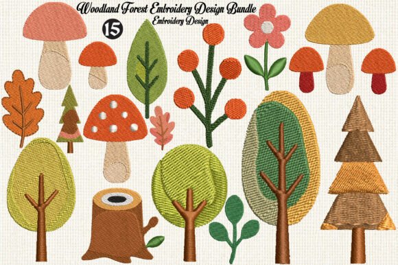 Woodland Forest Embroidery Design Bundle