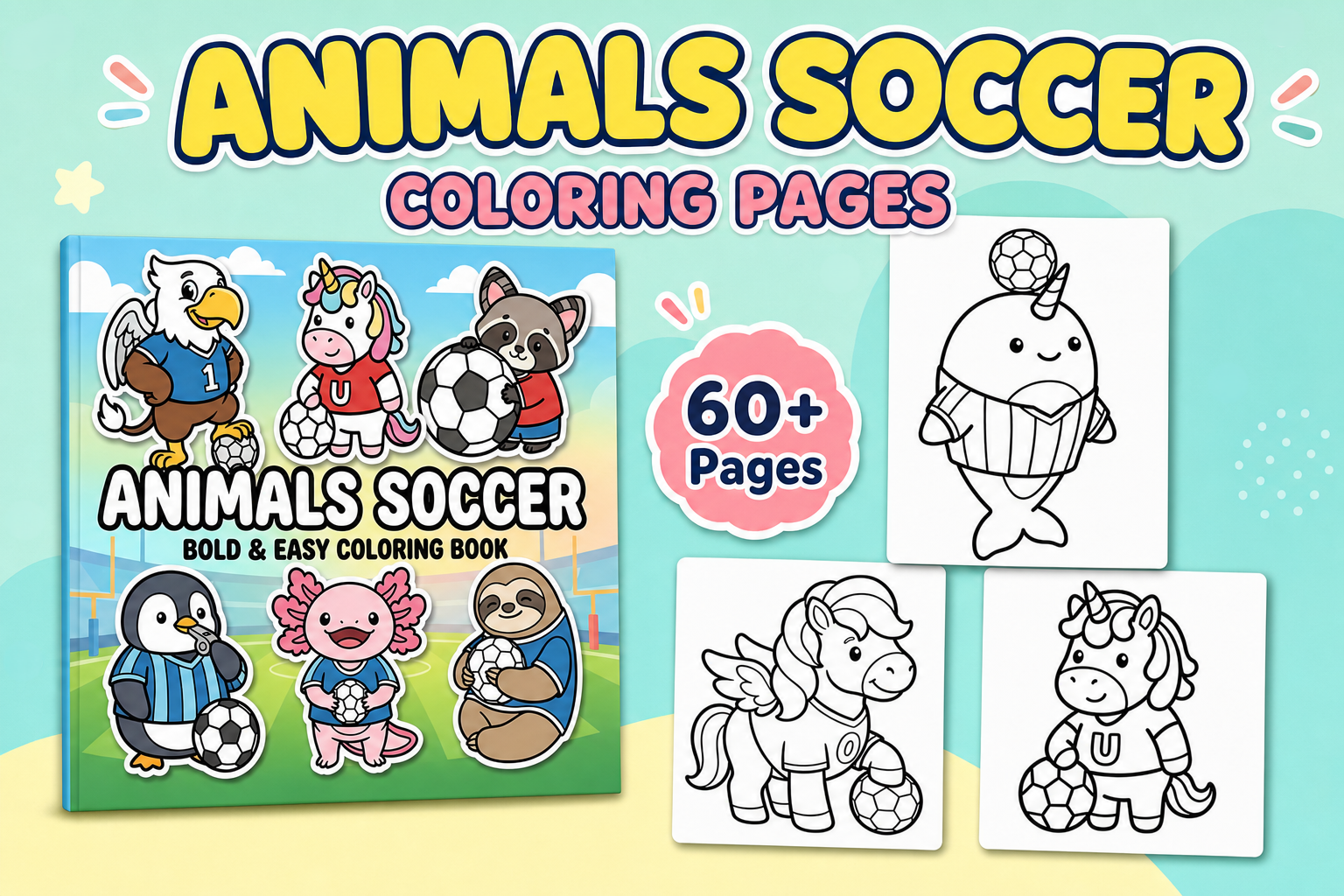 Animals Soccer Coloring Pages
