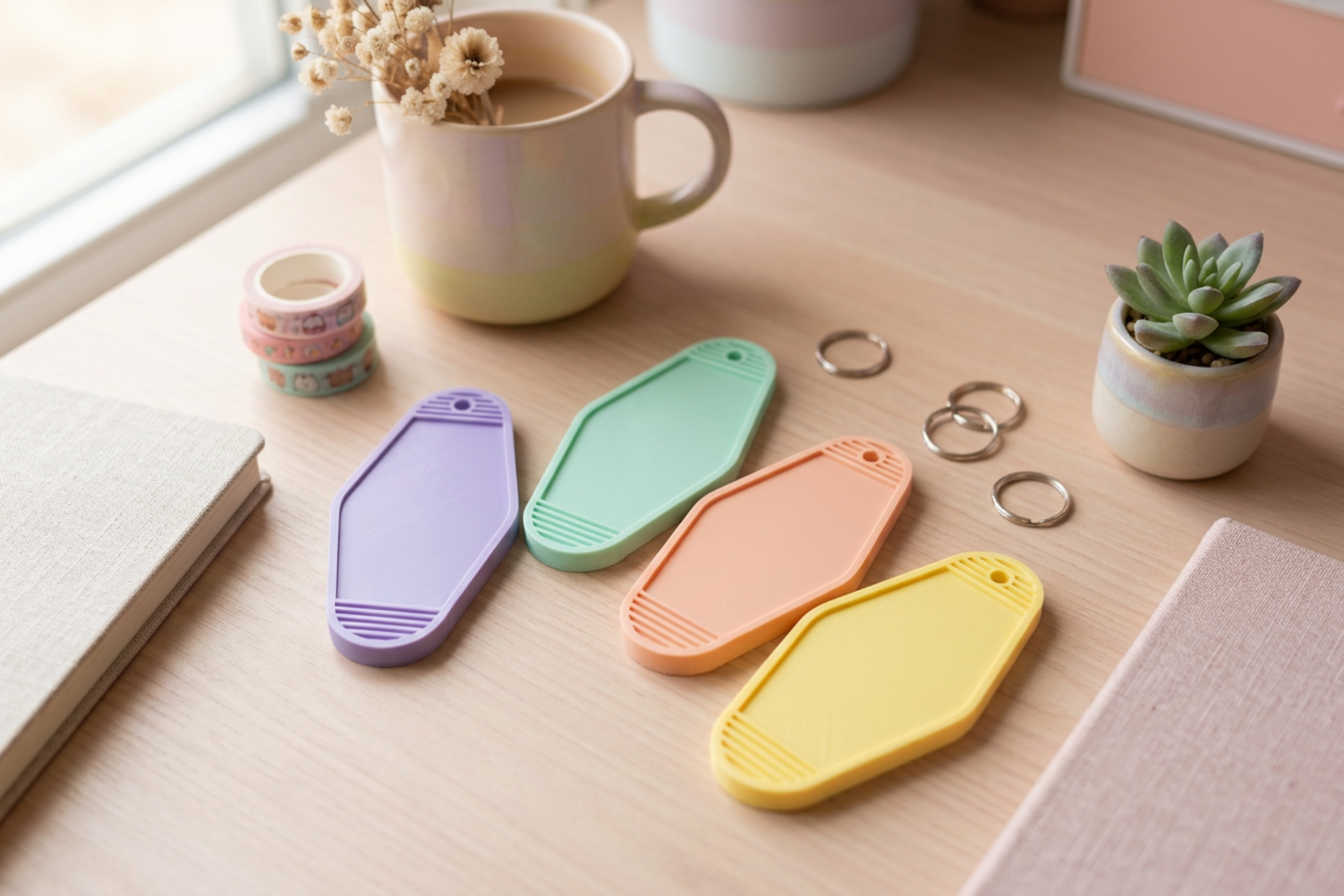 Customizable Blank Hotel Key Tag STL - 3D Printable Keychain - Image 4