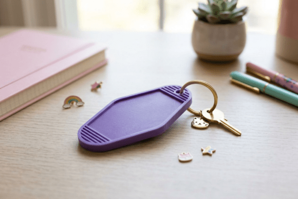 Customizable Blank Hotel Key Tag STL - 3D Printable Keychain - Image 2