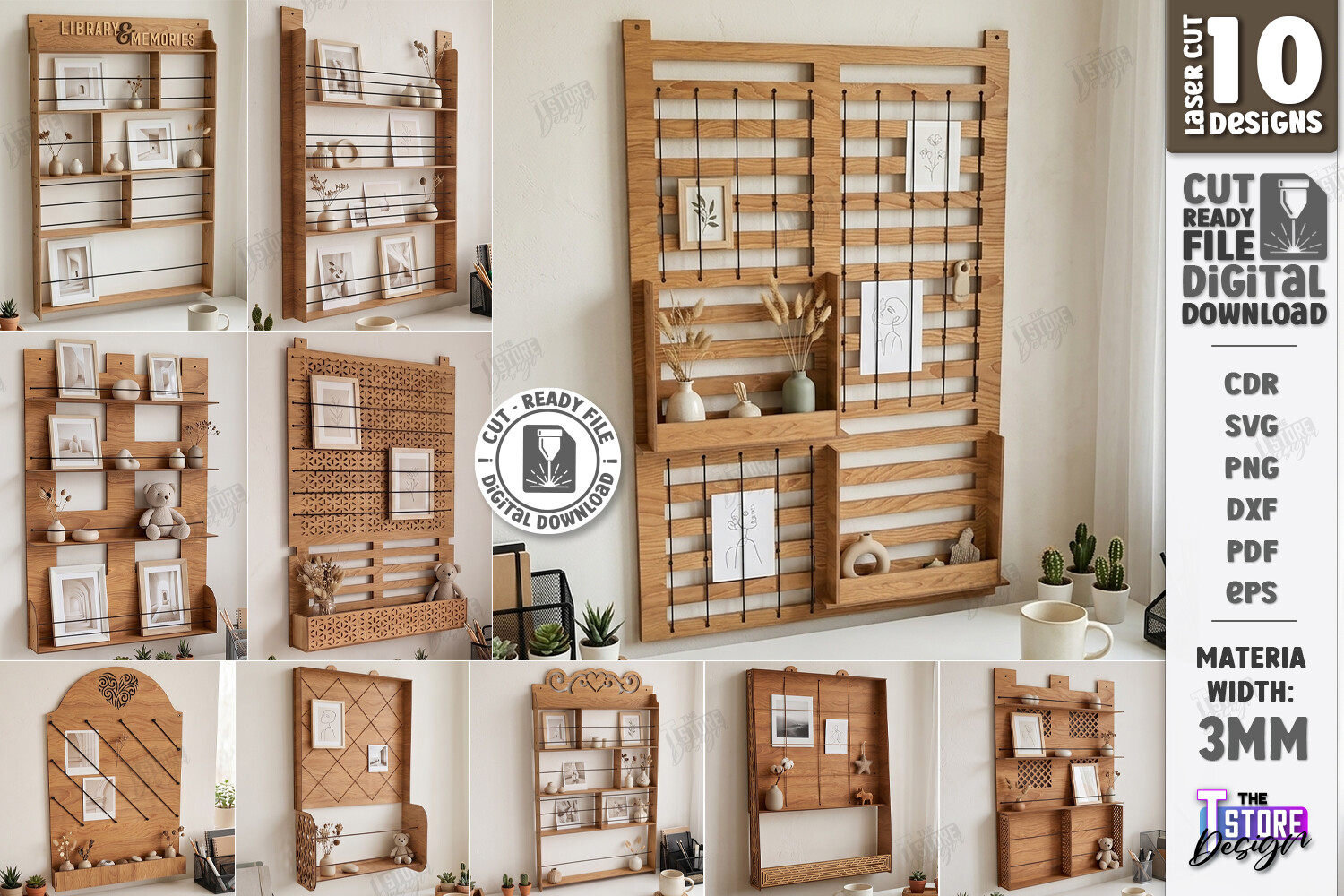 Book and Photo Organizers Laser Cut Set laser cut file