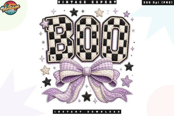 Buffalo Check Boo Patchwork PNG