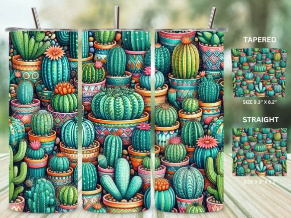 Cactus Seamless Pattern Tumbler Wrap