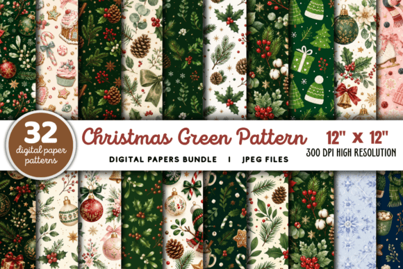 Christmas Green Pattern Bundle
