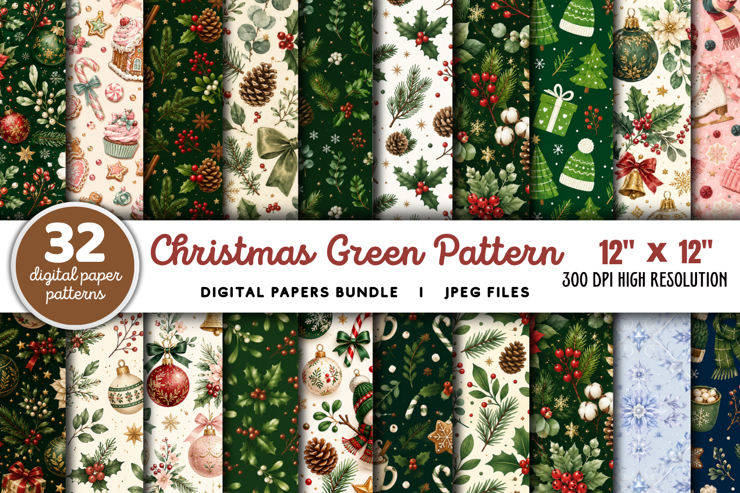 Christmas Green Pattern Bundle