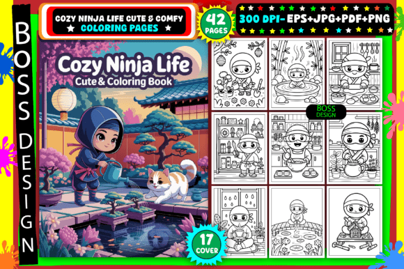 Cozy Ninja Life Cute & Comfy Coloring