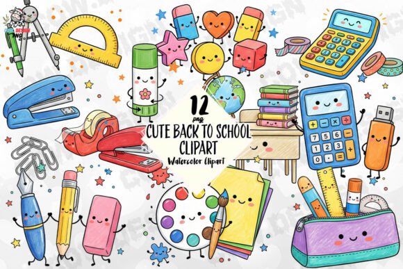 Cute Back to School Clipart PNG