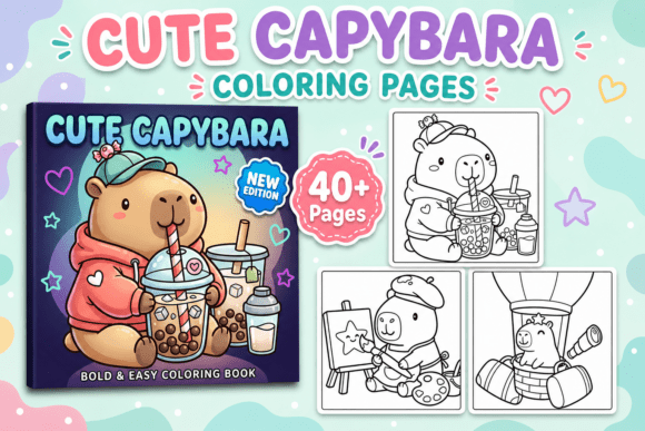 Cute Capybara Coloring Pages