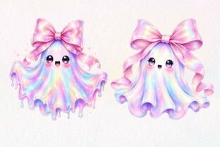 Cute Iridescent Ghost Clipart Graphic by Print Magic · Creative Fabrica
