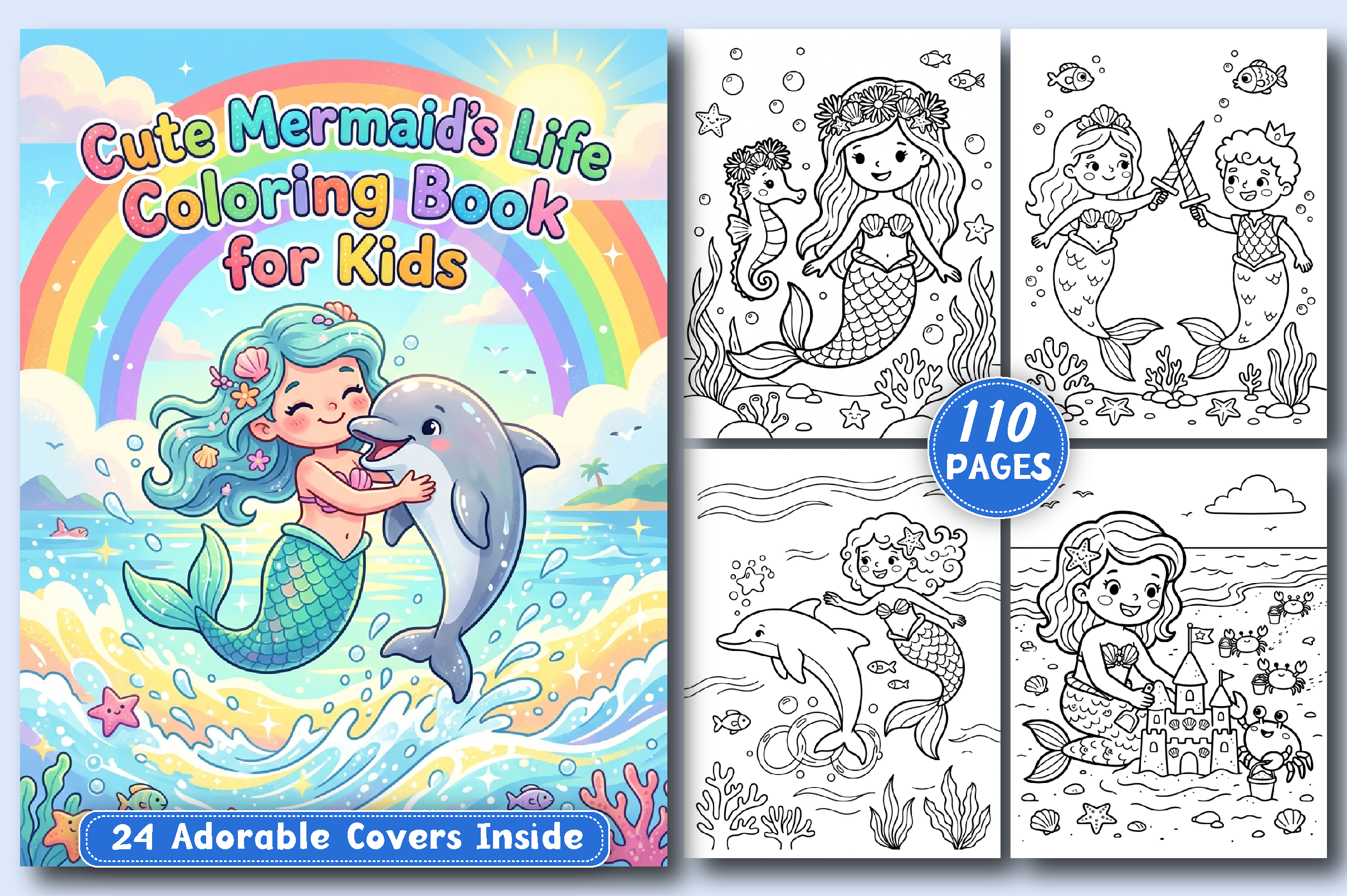 Cute Mermaid’s Life KIDS Coloring Pages