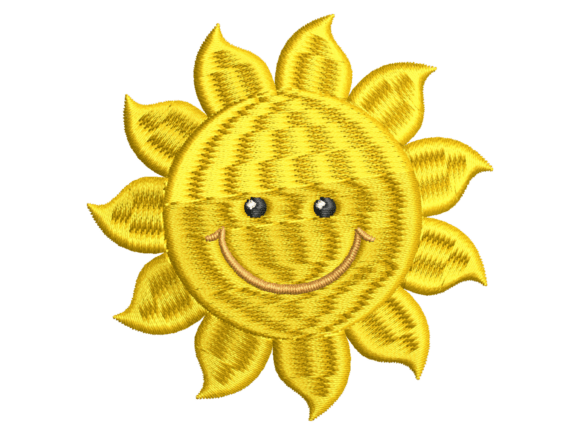 Cute Smiling Sun Embroidery