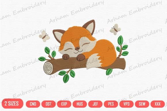 Cute Woodland Sleeping Fox