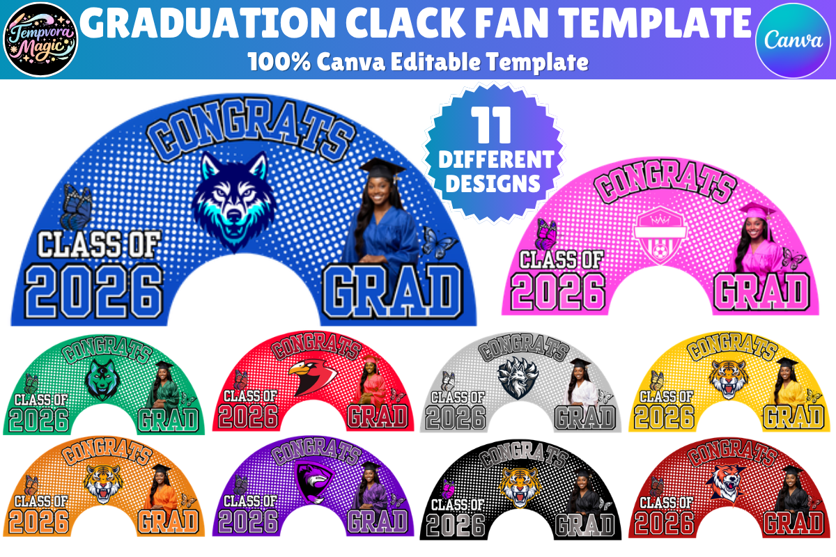 Graduation Clack Fan Canva Template Graphic by Tempvora Magic ...
