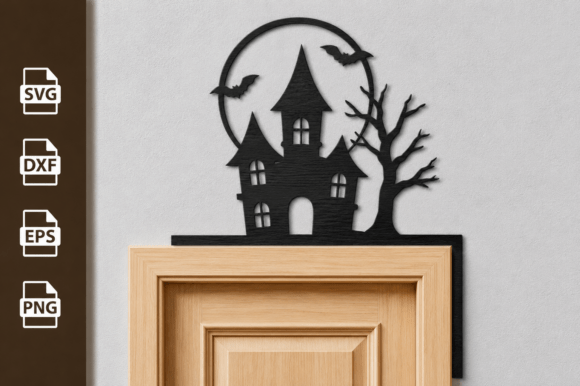 Halloween House Door Corner Laser Cut
