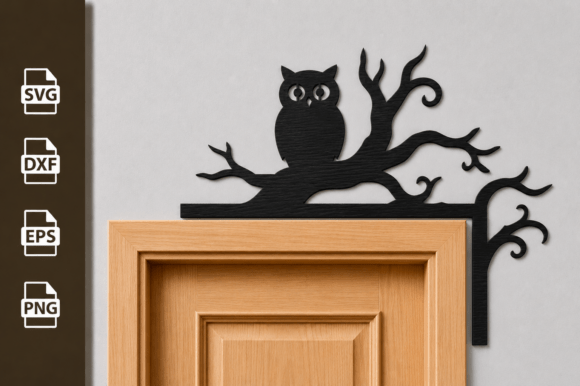 Halloween Owl Door Corner Laser Cut File