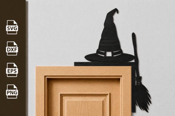 Halloween Witch Hat Door Corner SVG