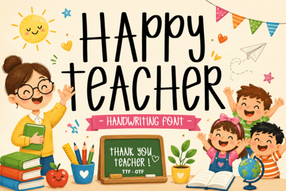 Happy Teacher font
