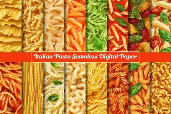 Italian Pasta Seamless Digital Papers