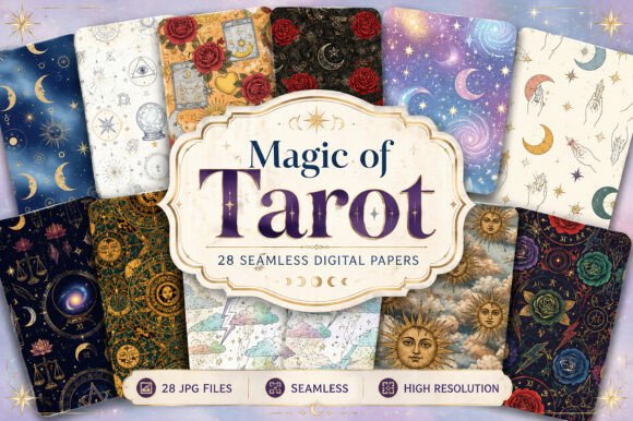 Magic of Tarot Seamless Digital Bundle