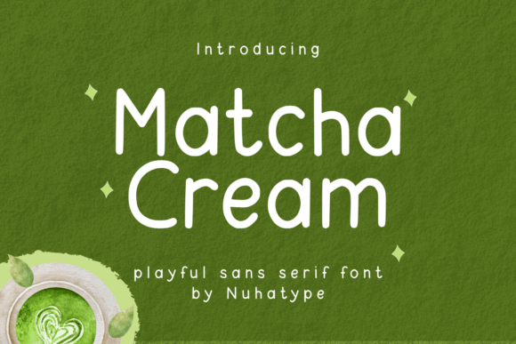 Preview specimen of Matcha Cream sans serif font