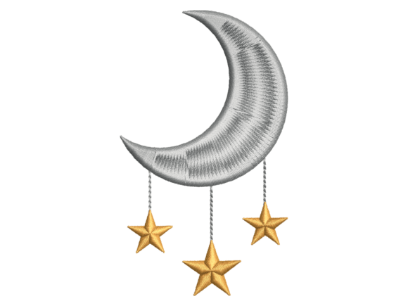 Moon and Stars Embroidery Pattern
