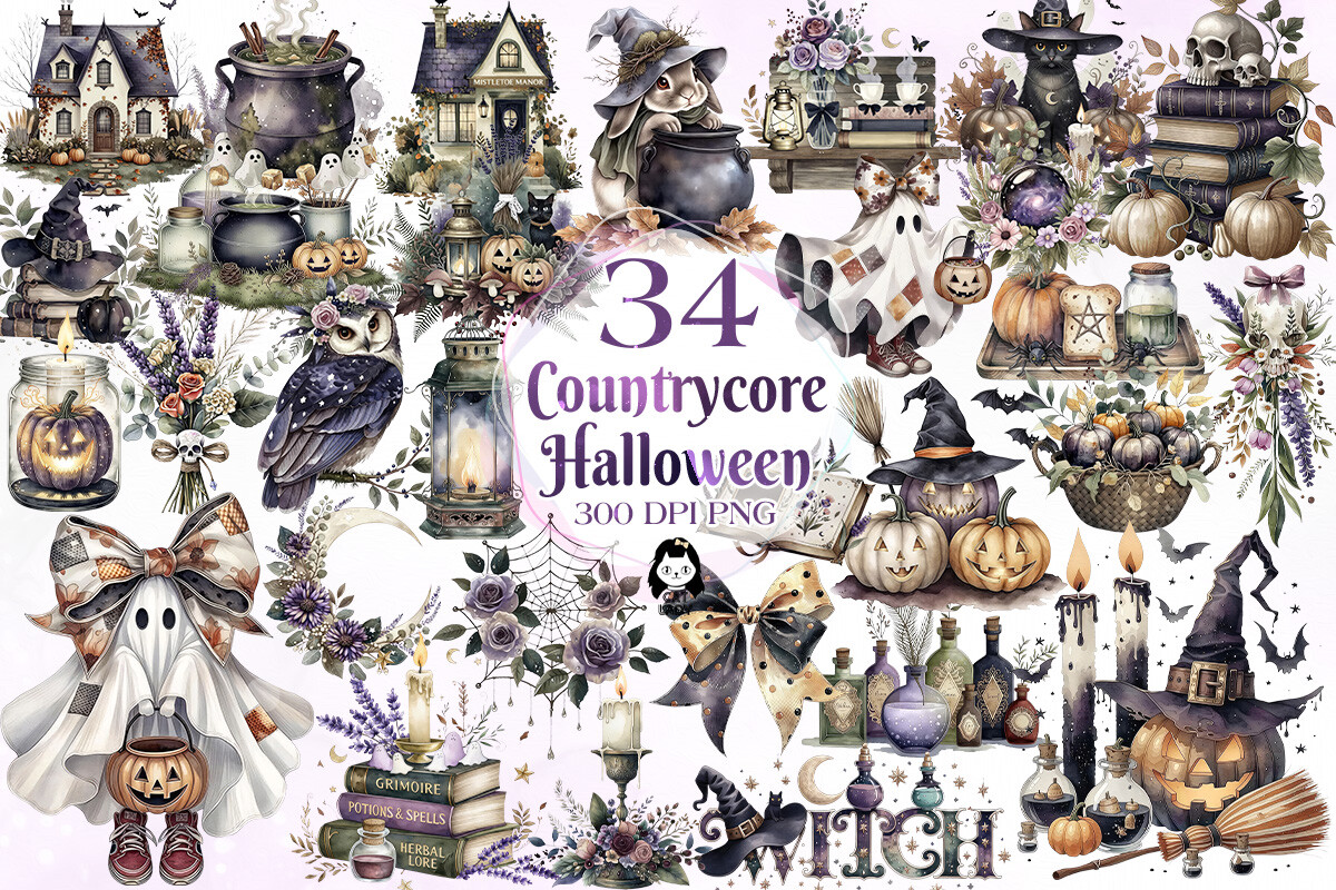 Mysterious Countrycore Halloween Clipart