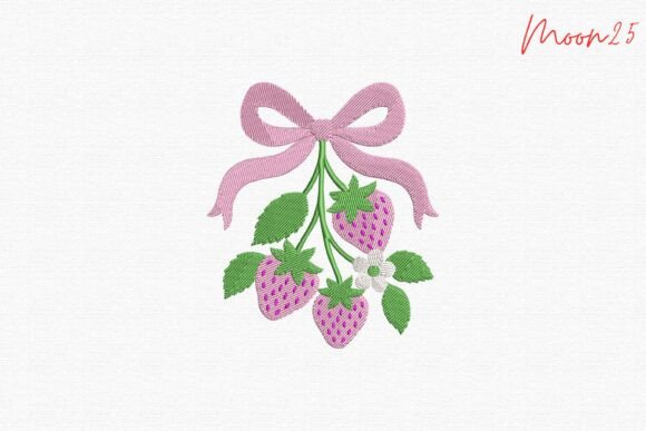 Pink Strawberry Bow Blossom Garden Charm