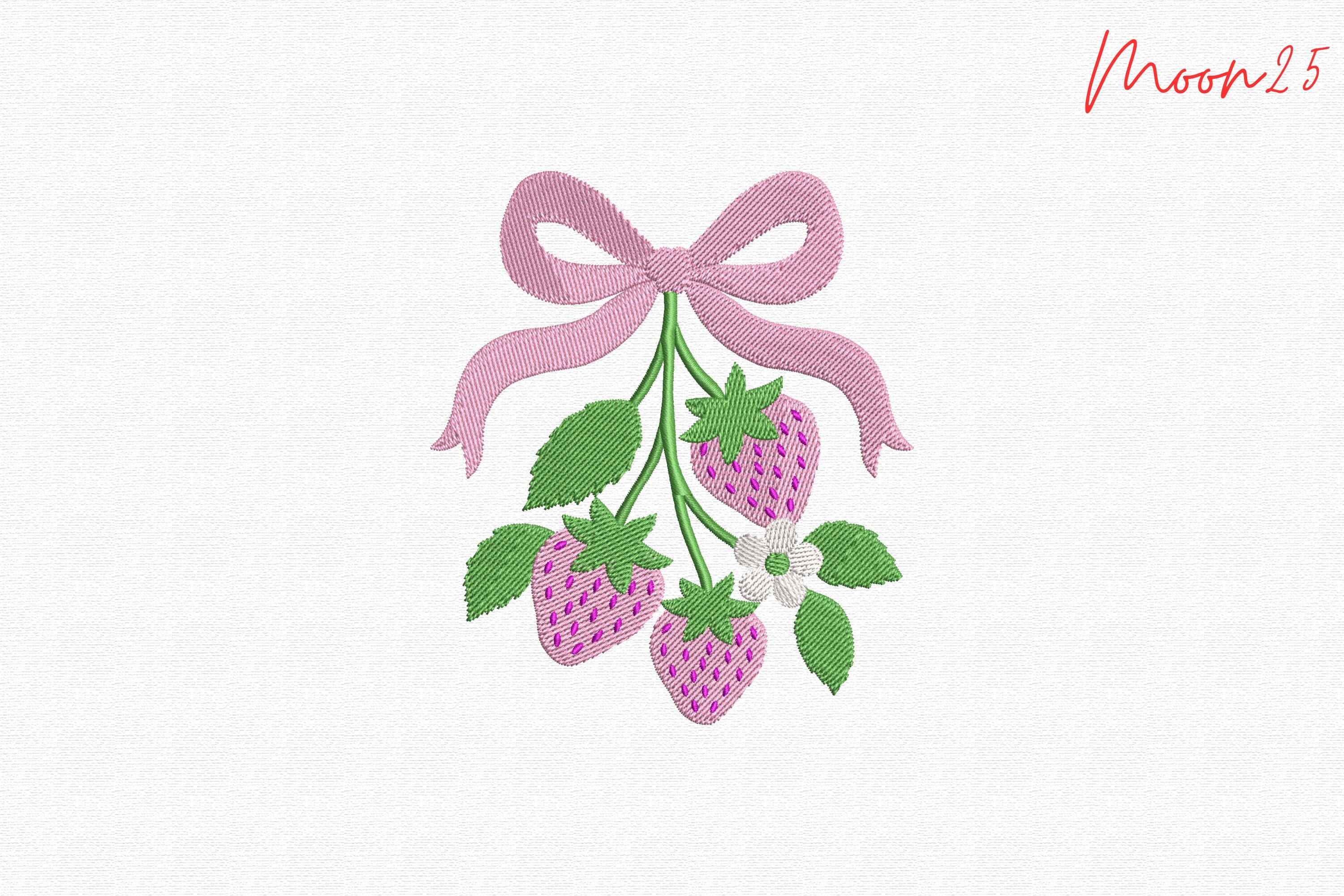 Pink Strawberry Bow Blossom Garden Charm