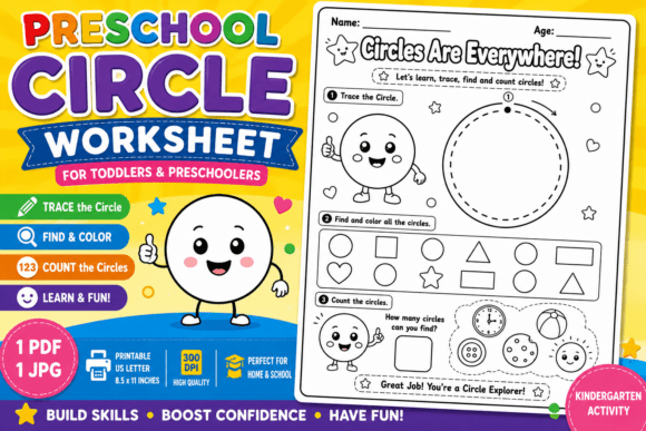 Preschool Circle Worksheet for Toddlers