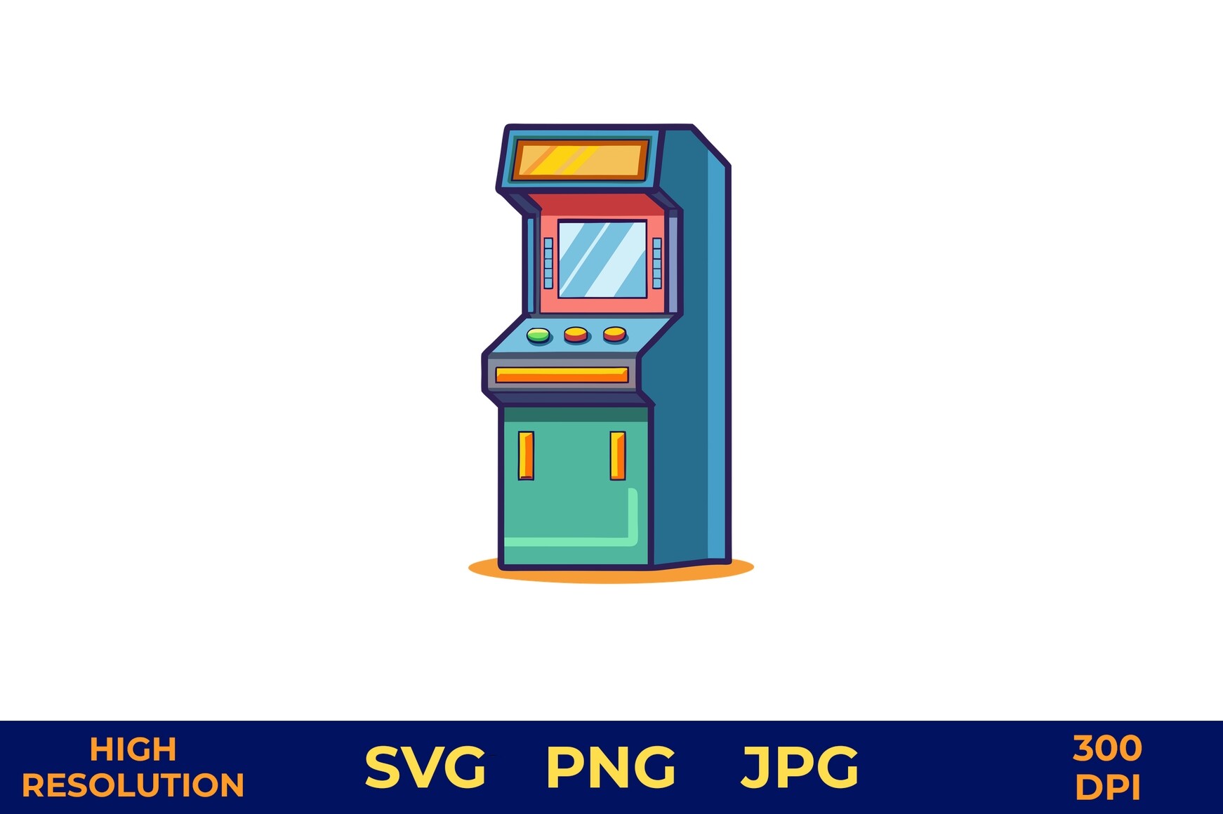 Retro Arcade Machine Vector Illustration