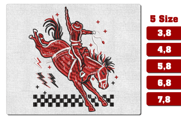 Rodeo Cowboy Bronco Embroidery Machine