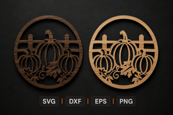 Round Pumpkin Fence Laser Cut SVG