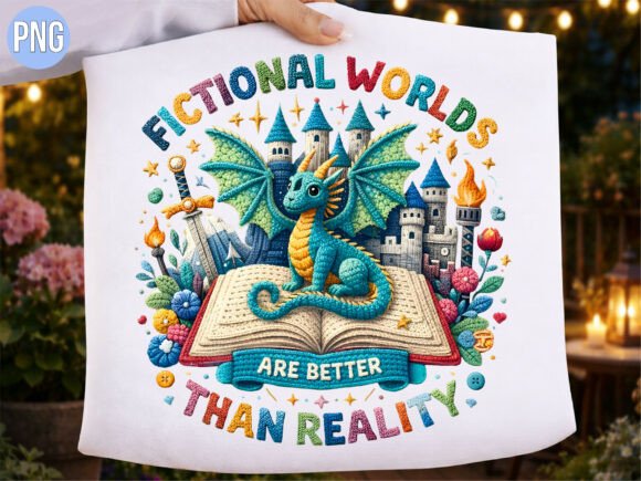 Whimsical Dragon Fantasy Book Shirt PNG Graphic T-shirt Designs By DIGITAL FOX