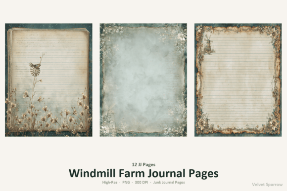Windmill Farm Journal Pages Graphic by Velvet.Sparrow · Creative Fabrica