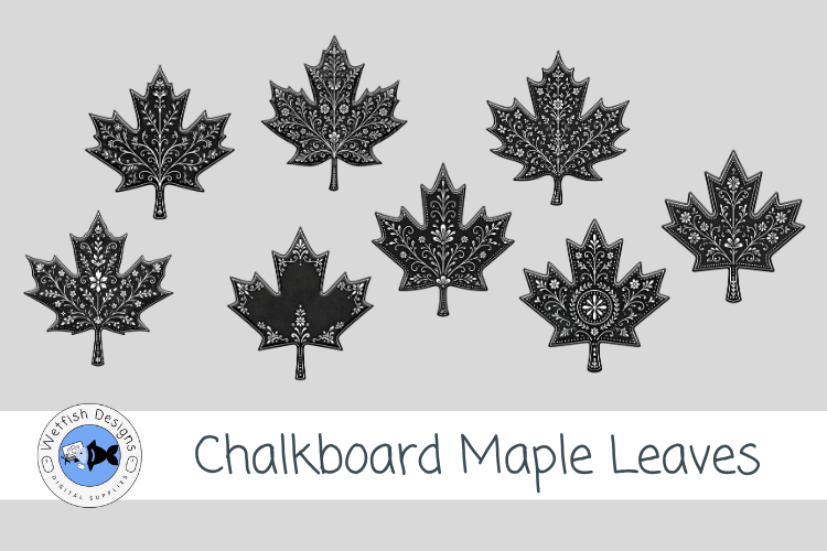 Canada Day Chalkboard Maple Leaves