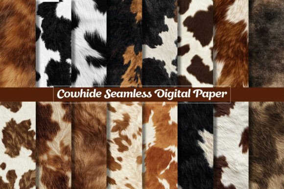 Cowhide Seamless Digital Paper