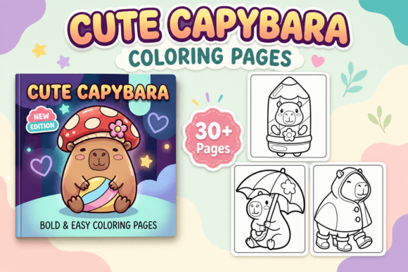 Cute Capybara Coloring Pages for Kids