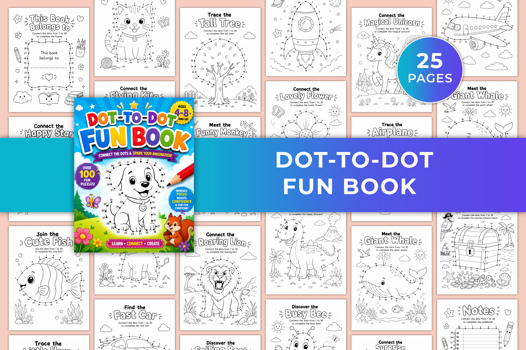 Dot-to-Dot Fun Book KDP Graphic