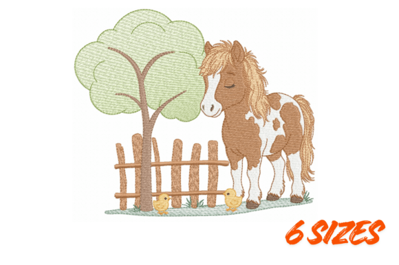 Farm Pony Embroidery Design Pattern Set